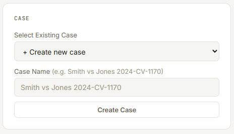 Creating a case